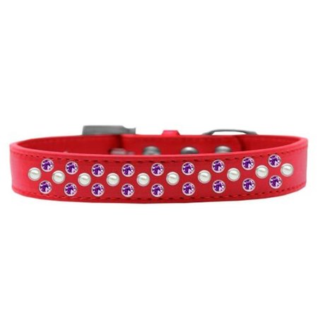 UNCONDITIONAL LOVE Sprinkles Pearl & Purple Crystals Dog CollarRed Size 18 UN847410
